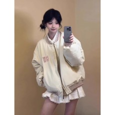 批发2026新款棒球服情侣款民族提花棉服短款宽松<b class='q'>女</b><b class='q'>夹克</b>复古外套