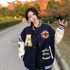 批发2026美式棒球服男女秋冬季潮牌毛巾绣飞行员夹克情侣休闲宽松外套
