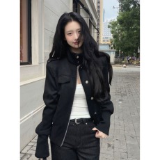 批发韩系小个子短款立领外套女2026春秋新款百搭休闲简约<b class='q'>薄</b>款宽松<b class='q'>夹克</b>