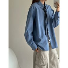 批发2026秋季日系复古百搭水洗配领带<b class='q'>男</b>士休闲百搭长袖<b class='q'>衬衣</b>潮