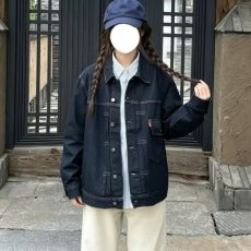 批发美式复古深蓝色牛仔外套男2026秋季潮牌宽松ins休闲工装<b class='q'>夹克</b>