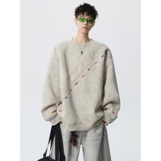 批发刺绣长袖T恤男春秋美式设计感圆领上衣服潮牌宽松重磅<b class='q'>打底衫</b>