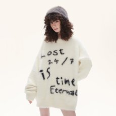 批发潮流复古潮牌不规则字母提花圆领毛衣<b class='q'>男</b>女春秋季休闲<b class='q'>针织衫</b>新款