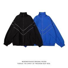 批发日系原宿美式潮流休闲运动外套冲锋衣<b class='q'>男</b>女宽松纯色薄款秋季<b class='q'>夹克</b>