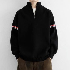 批发美式复古针织开衫男<b class='q'>女</b>款秋冬季潮牌宽松撞色情侣<b class='q'>毛衣</b>外搭休闲外套