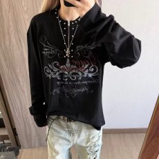 批发美式复古宽松黑色正肩半拉链长袖<b class='q'>t</b><b class='q'>恤</b>男秋季新款<b class='q'>潮牌</b>百搭打底衫