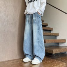 批发2026秋季新款牛仔裤<b class='q'>男</b>美式复古水洗渐变<b class='q'>男</b>款阔腿裤痞帅直筒<b class='q'>裤子</b>