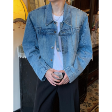 批发春秋<b class='q'>牛仔</b>外套男韩版宽松显瘦长袖做旧复古百搭短款<b class='q'>牛仔</b><b class='q'>褂</b>上衣