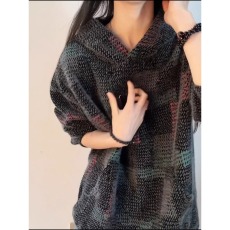批发美式复古七彩格子针织<b class='q'>卫衣</b>男款春季潮牌重磅连帽衫高级感情侣<b class='q'>外套</b>
