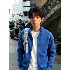 批发柏林蓝龙鳞纹立领<b class='q'>卫衣</b>男款秋季重磅解构<b class='q'>开衫</b>外套正肩美式运动夹克