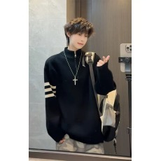 批发半拉链立领毛衣秋冬新款男款休闲针织衫<b class='q'>青少年</b>学院风秋季上衣外套